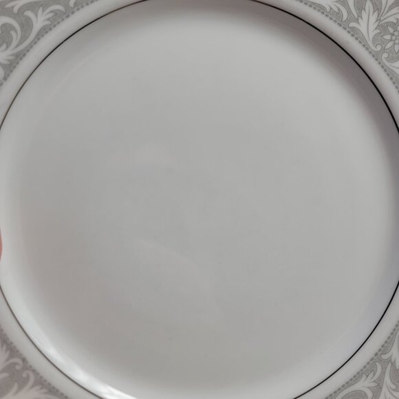 FOUR Imperial China Whitney Dinner Plates White Gray Band Leaf Scrolls W. Dalton - Picture 14 of 15